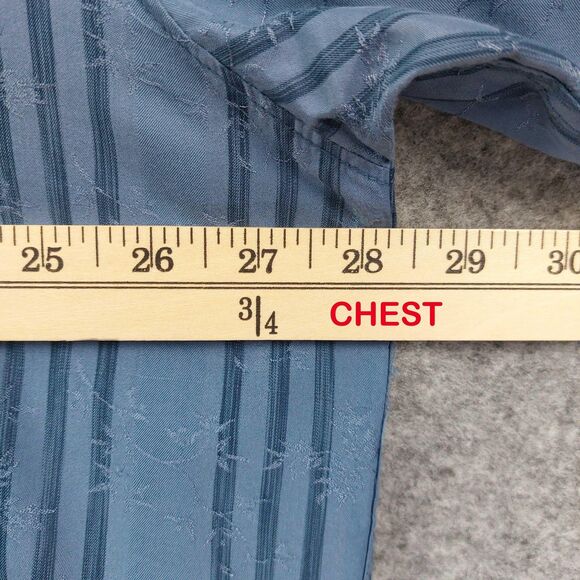 Tommy Bahama Shirt Mens XXL Blue Striped Palm Bamboo Jacquard Long Sleeve Casual - Picture 4 of 10